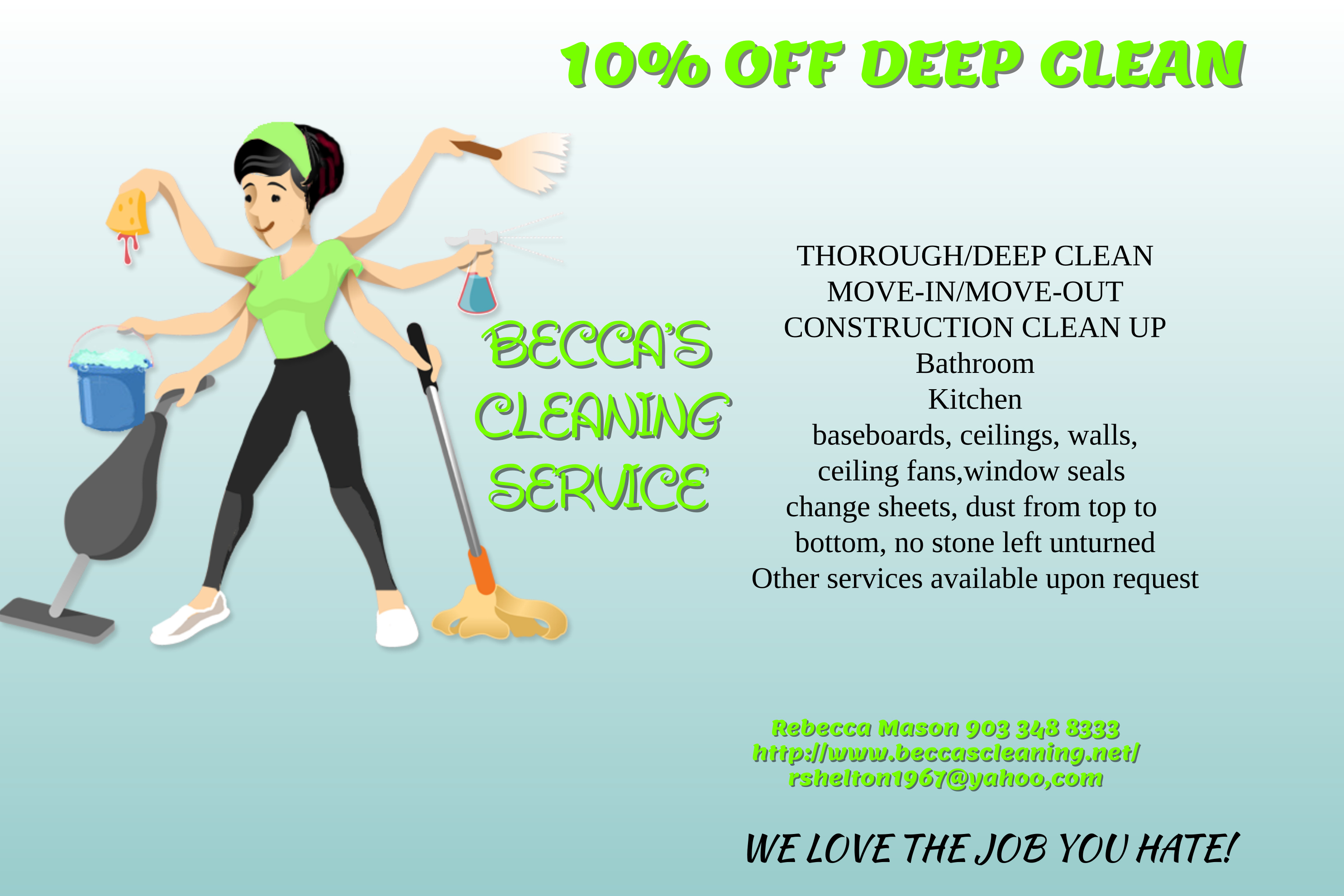 Logo for Becca's Cleaning Service